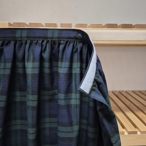Blackwatch vanity skirt, checkered for bathroom, utility skirt, vanity shelf skirt, self adhesive sink skirt