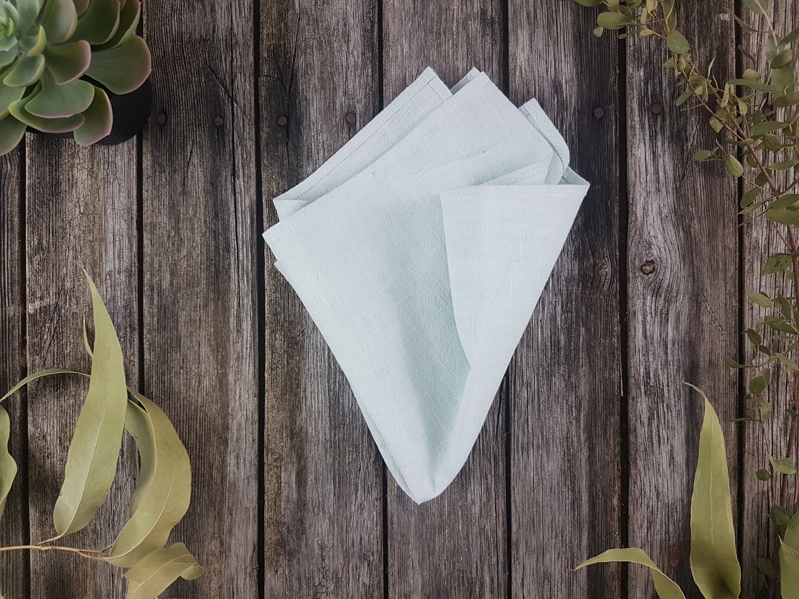 Mint Green Napkins Pastel Green Linen Napkins Dusty Blue Etsy