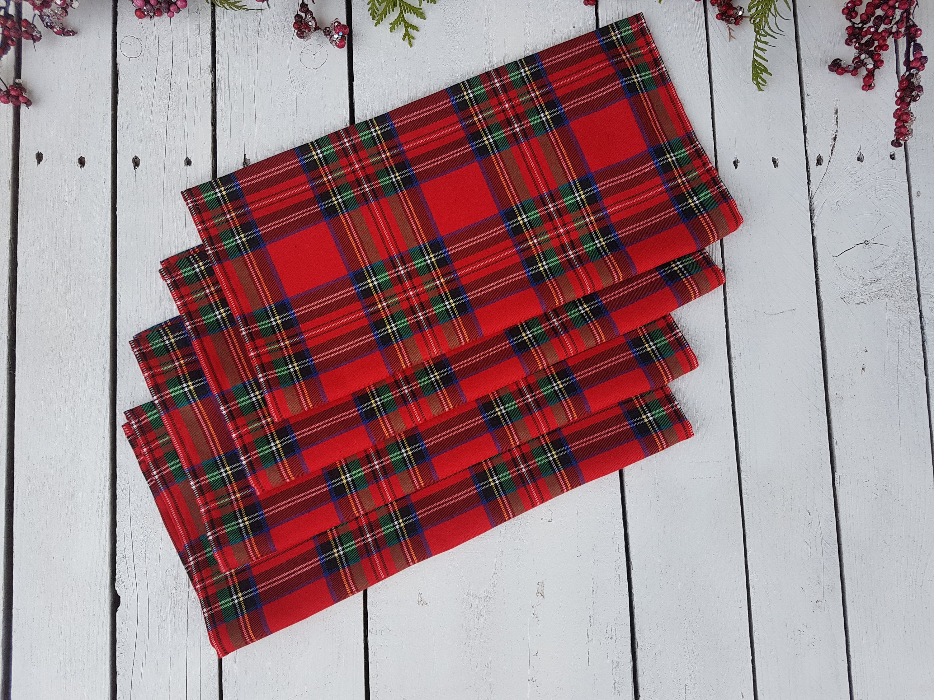 Red Tartan Plaid Irish Linen - Inverness - 12 Yard Piece — Dallas