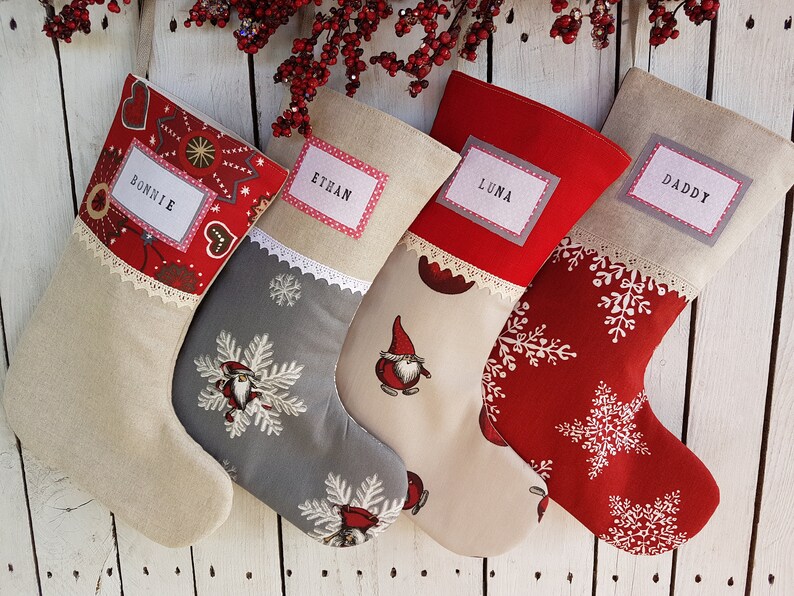 Family Christmas stockings, fun kids stockings, fairytale stockings, character stockings image 1