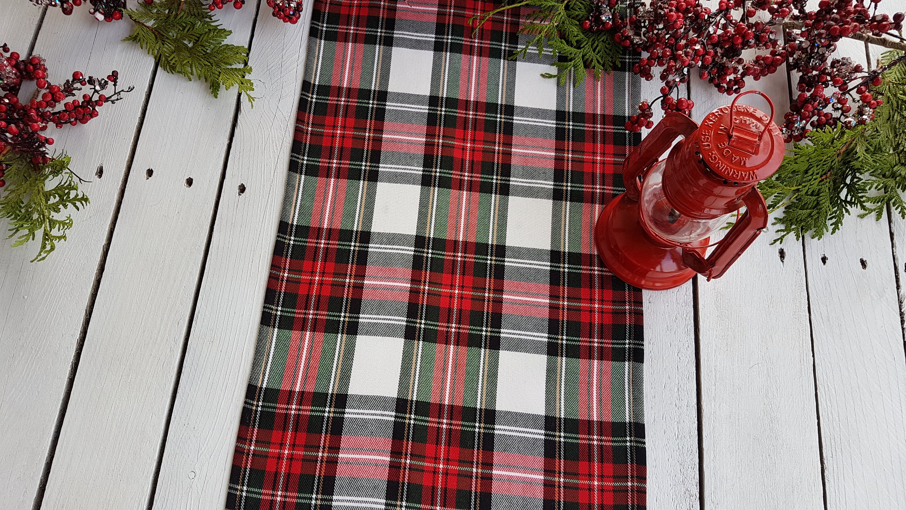 Plaid table runner Christmas table runner plaid tartan Etsy