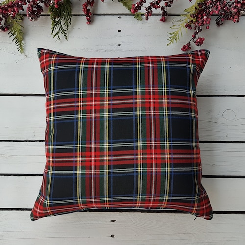 Plaid Pillow Cover, Farmhouse Pillow Cover, Tartan Pillow Sham