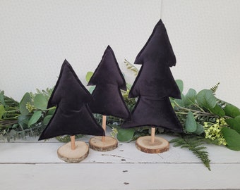 Black velvet Christmas tree ornaments