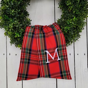Monogramed Royal Stewart wreath sash, door wreath sash, personalized wreath sash, Christmas wreath sash