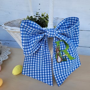 Gingham Easter wreath sash, Easter wreath sash, green gingham wreath sash,spring sash