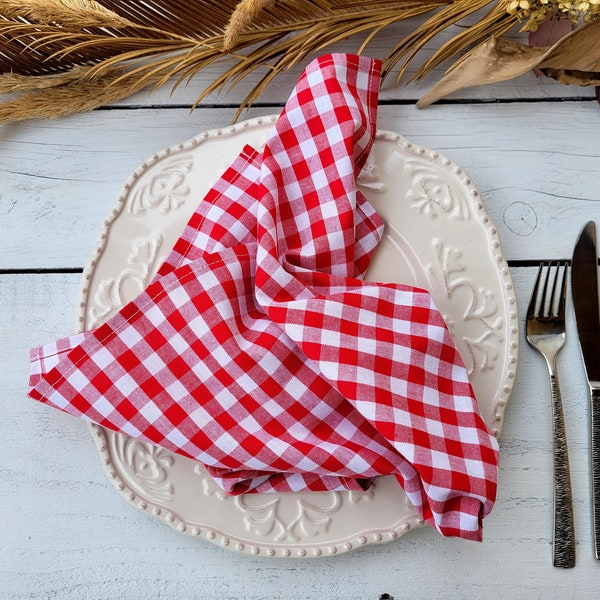 Gingham Napkins Etsy