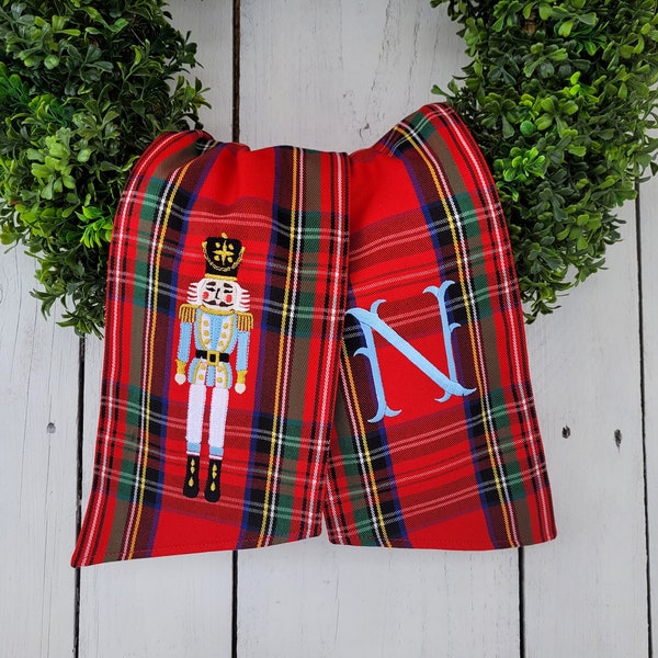 Nutcracker Royal Stewart wreath sash, door wreath sash, personalized wreath sash, Christmas wreath sash