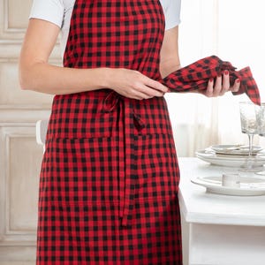 Tradittional buffalo print apron, Kitchen apron, Kitchen ipron, Ipron for chef, Christmas gift for a cook
