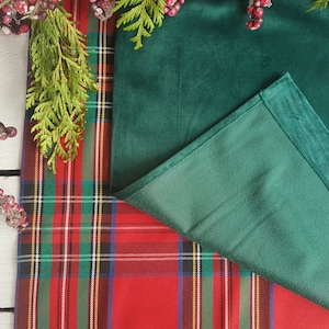 2 Weihnachtstischläufer, Tischläufer, Weihnachtsläufer, Schichtung, karierte Läufer, Samtläufer