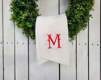 Monogramed wreath sash, door wreath sash, personalized wreath sash