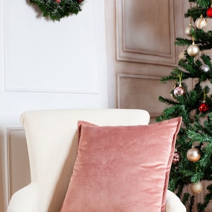 Dusty pink velvet pillow covers