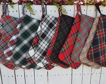 Farmhouse plaid Christmas stockings