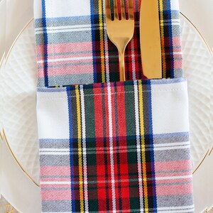 Plaid napkins, tartan napkins, christmas serviettes image 3