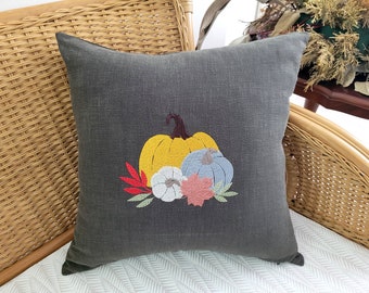 PUMPKINS linen pillow cover, Autumn pillow cover, Fall pillow, Thanks giving pillow, Haloween pillow