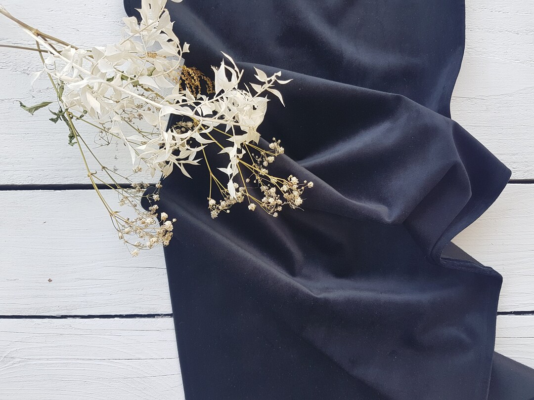 Black Velvet Table Runner, Black Table Runner, Monochrome Table Runner