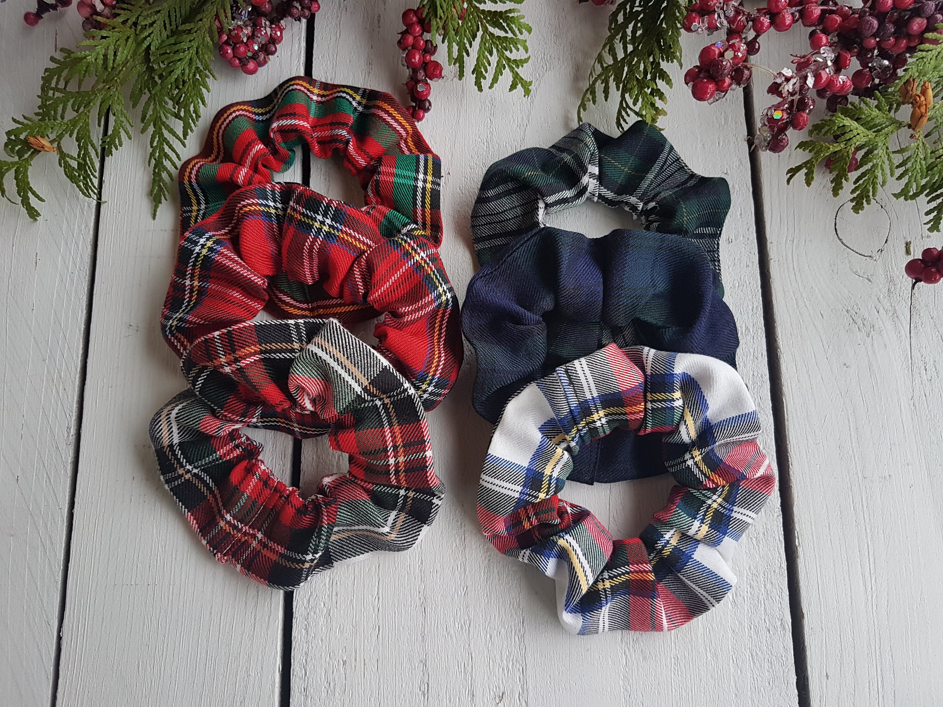 Plaid Hair Scrunchies, Christmas Scrunchies, Tartan  display picture 1