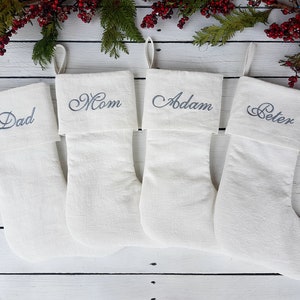 Pure linen Christmas stockings, pastel Christmas  stockings, christmas stockings coastal, linen stocking, burlap stocking, striped stocking