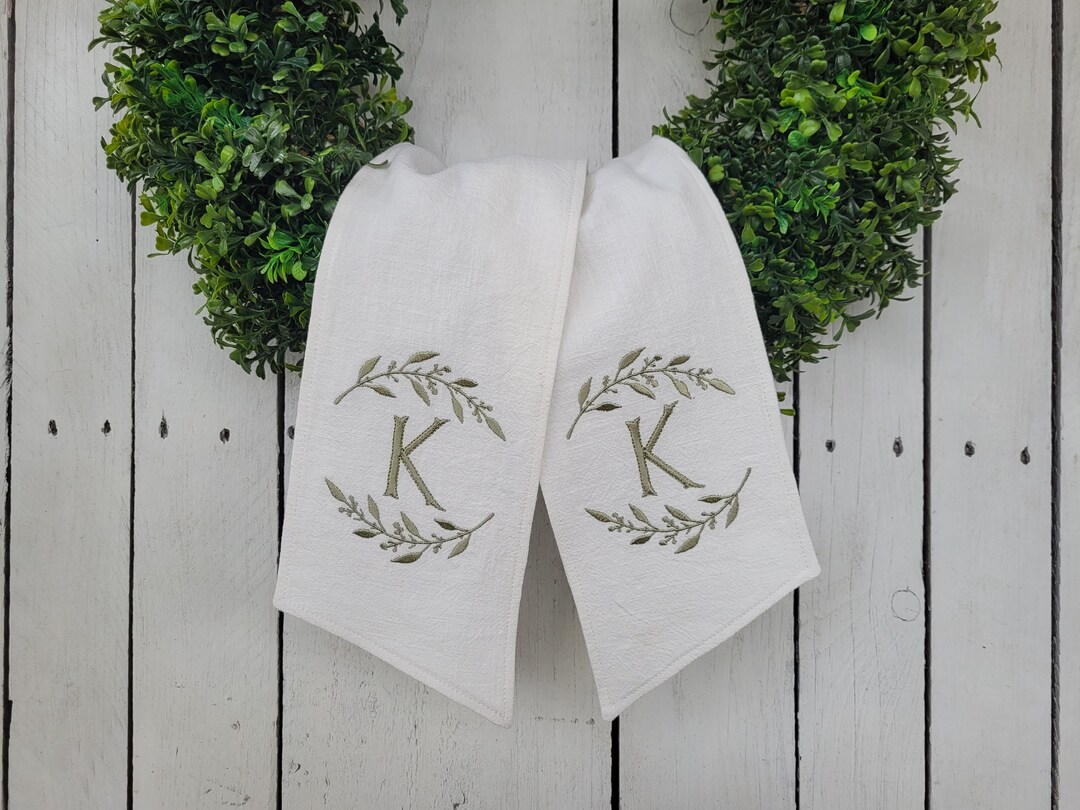 Country Monogram Laurel Monogramed Wreath Sash, Country Monogram Sash, Ivory Wreath Sash ...