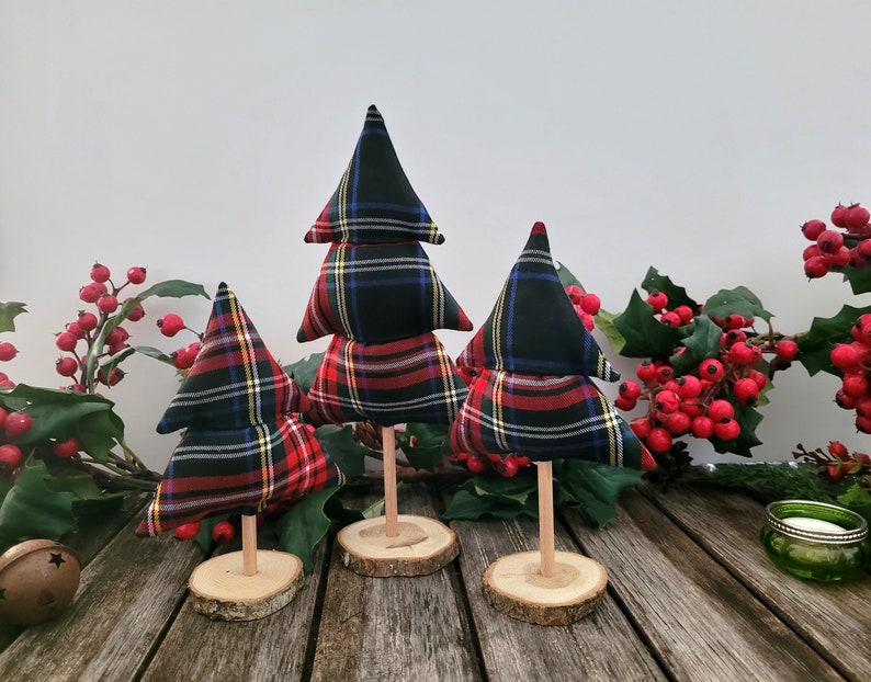 Plaid Christmas tree ornaments image 2