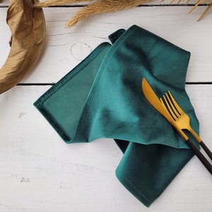 Green velvet napkins