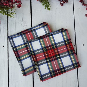 Plaid napkins, tartan napkins, christmas serviettes image 6