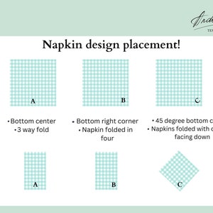 Personalized blue gingham napkins, Christmas napkins, Chinoicery napkins, Beatrice collection napkins image 6