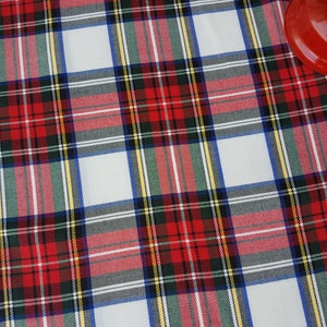 White Stewart table runner, Tartan table runner plaid , tartan, check, red ,blue, black, green, white image 4