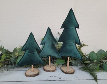 Green velvet Christmas tree ornaments