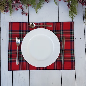Plaid place mats, Christmas place mats