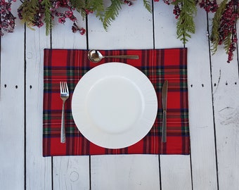Plaid place mats, Christmas place mats