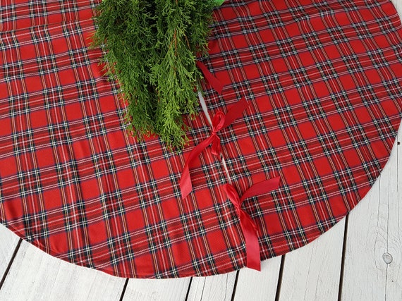 Tartan tree skirt plaid tree skirt red tartan tree skirt | Etsy