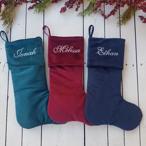 VELVET CHRISTMAS stockings, family Christmas stockings, velvet stockings