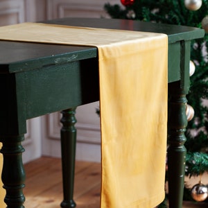 Mustard velvet table runner, mustard yellow table runner