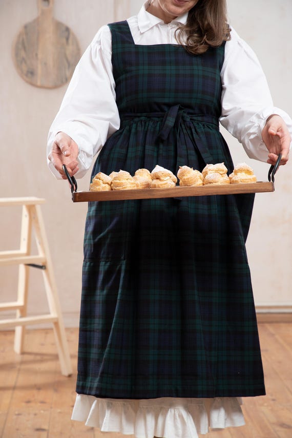 アトリエGG Dress apron(tartancheck) 16 ICHI ANTIQUITES Cotton/Linen Vintage Twill Apron Dress