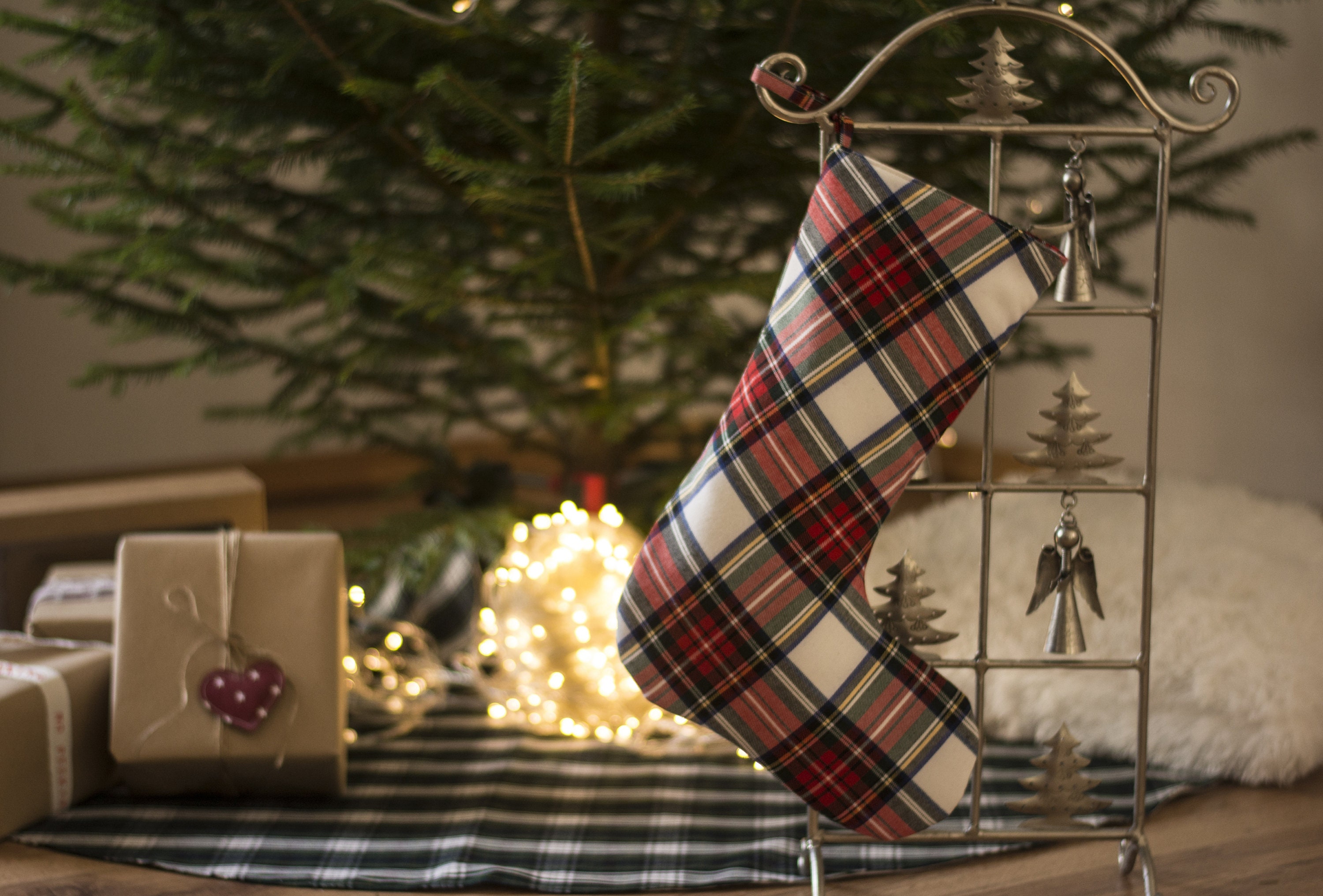 Bas de Noel à Carreaux Ferme