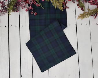 Blackwatch tartan table runner - plaid , tartan, check, black, green, navy