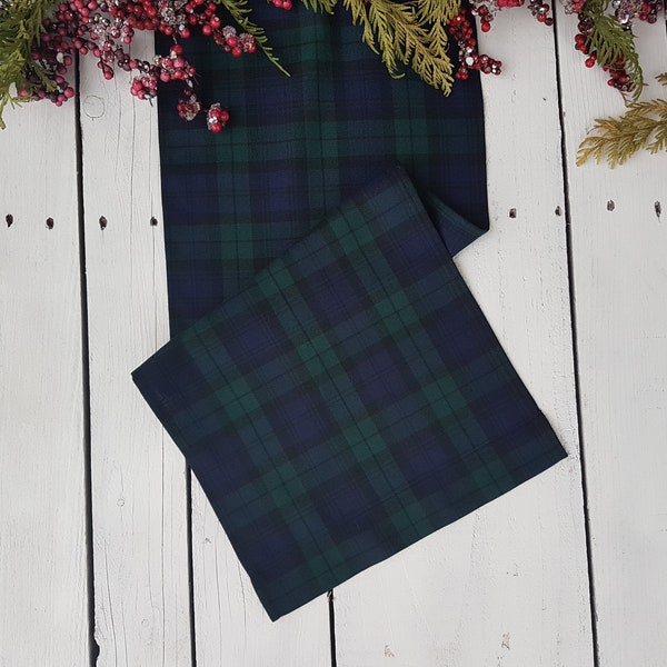 Blackwatch tartan table runner - plaid , tartan, check, black, green, navy