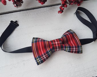 Papillon Royal Stewart, papillon Plaid, papillon Tartan, cravatta rosso, plaid rosso, papillon pre legato, papillon scozzese, papillon da sposa