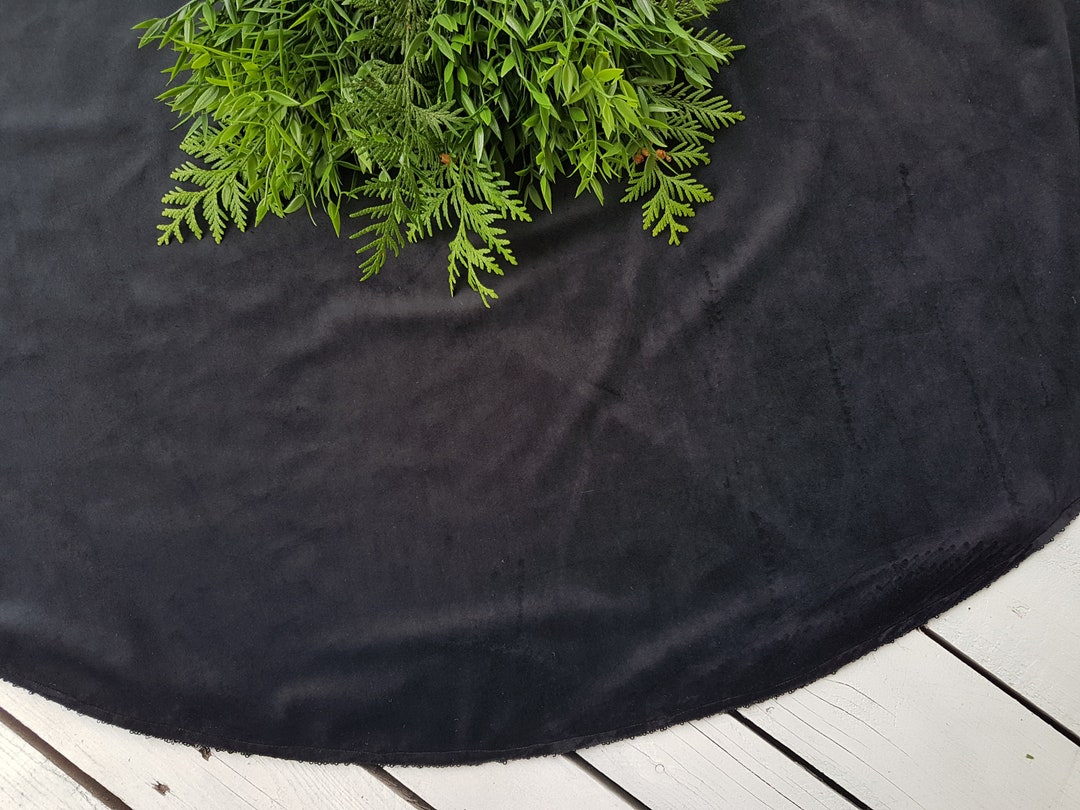 Black Tree Skirt, Black Velvet Christmas Tree Skirt, Monochrome Tree