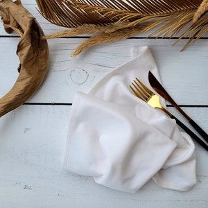 Off white velvet napkins