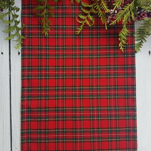 Red stewart small check table runner