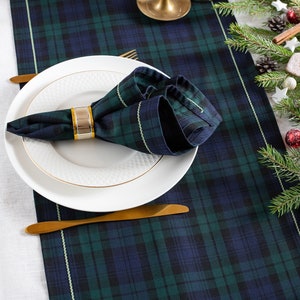 Blackwatch tartan table runner with ricrac trim image 2