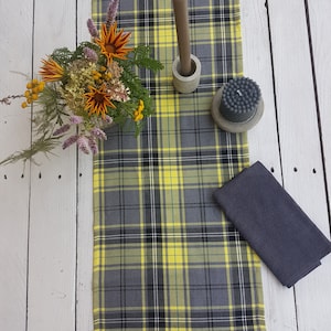 Autumn shades plaid table runner