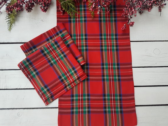 Buy Red Plaid Table Runner Plaid , Tartan, Check, Red ,blue, Black, Green,  White Online in India 
