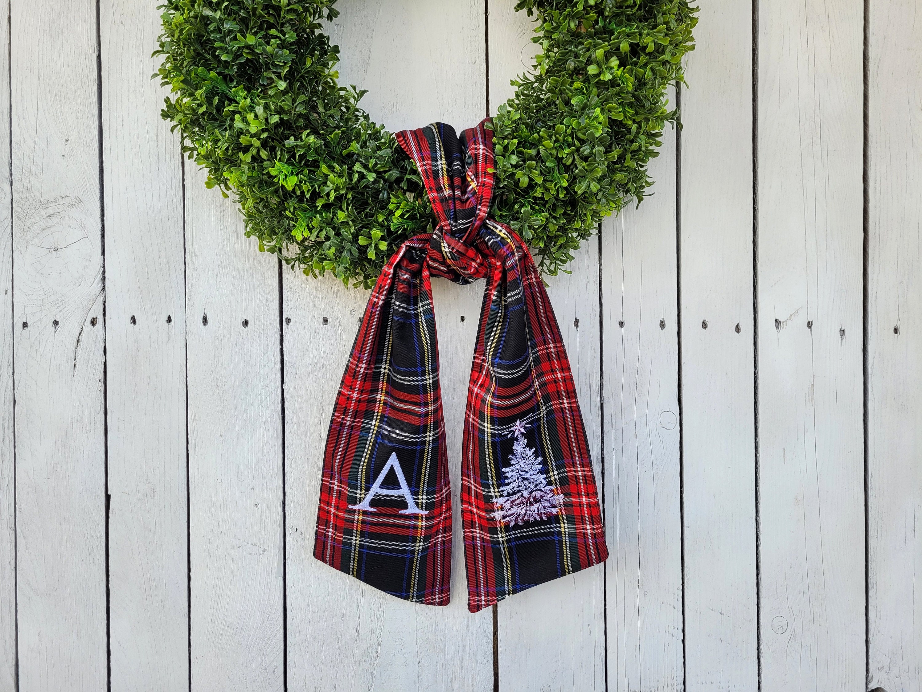 Plaid Wreath Sash Christmas Wreath Sash Etsy Canada