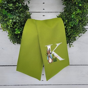 Bunny wreath sash, Easter wreath sash, green wreath sash, sash blank,