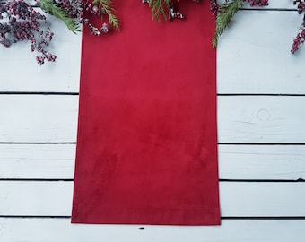 Red velvet table runner, vine red table runner