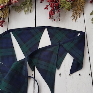 Plaid bunting, tartan bunting, Blackwatch bunting, Christmas decor, winter decor
