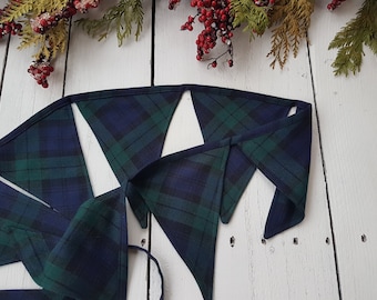 Plaid bunting, tartan bunting, Blackwatch bunting, Christmas decor, winter decor