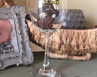 Max from the grinch wine glass